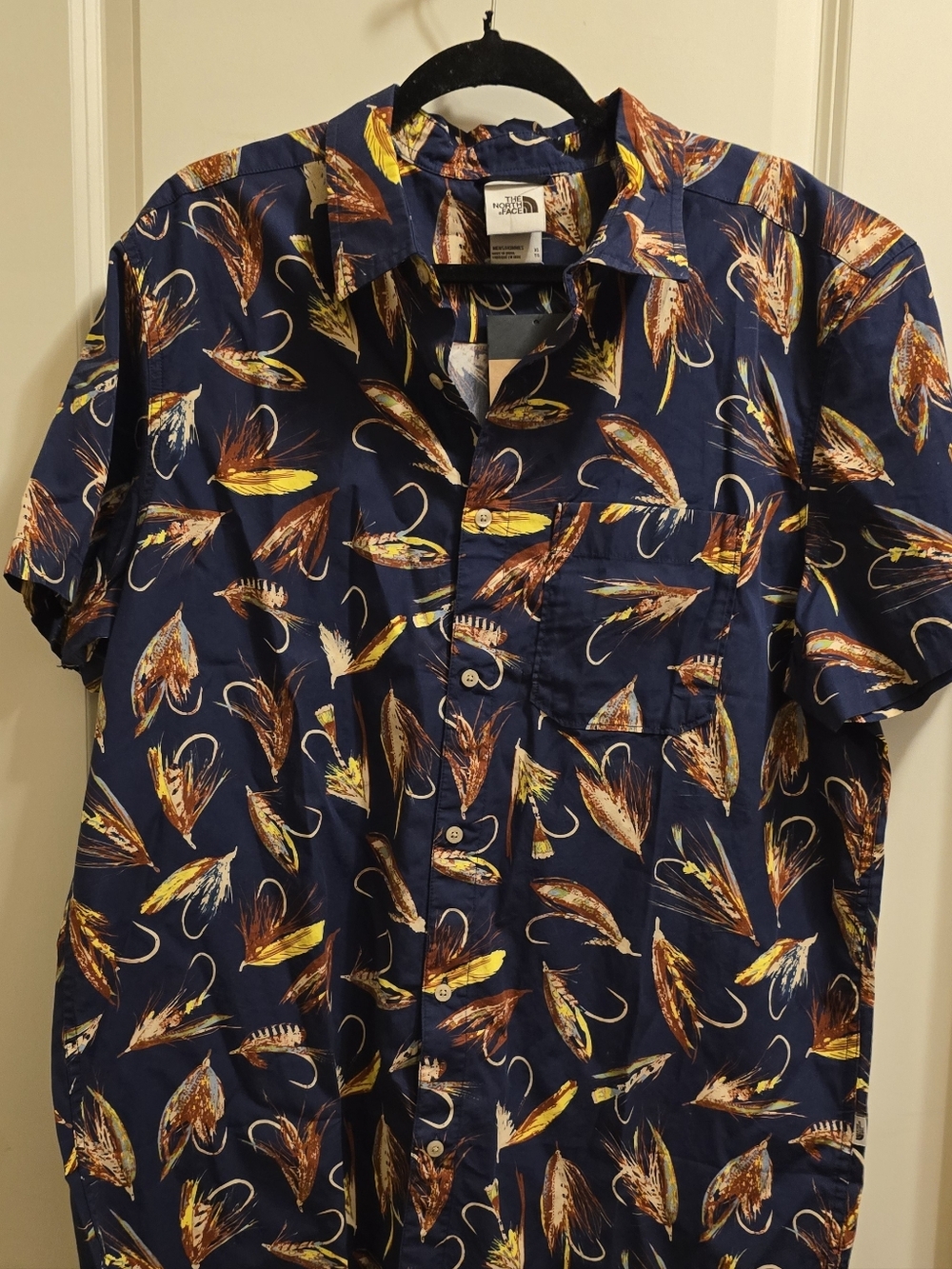 XL North Face Men's Navy Fishermans Print Shirt, Fathers Day, Birthday,